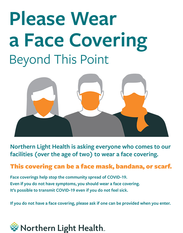 Northern Light Health Please Wear a Face Covering Poster