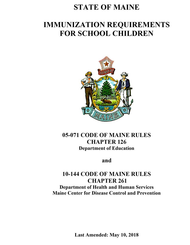 State of Maine Immunization Requirements for school age