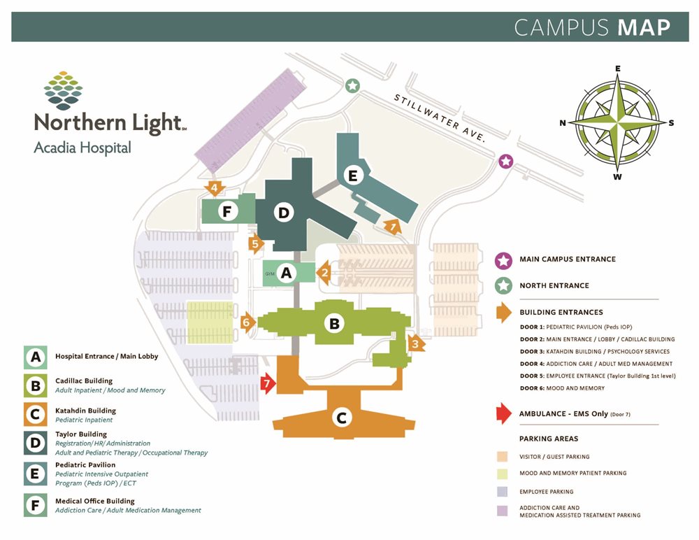 Northern Light Acadia campus map